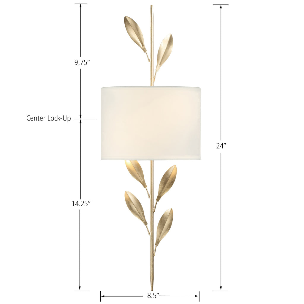 ##Antique Hardware## Broche 2 Light Antique Gold Sconce