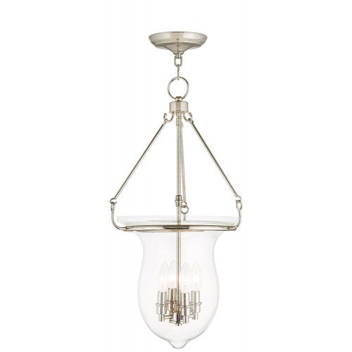 ##Antique Hardware## 4 Light Polished Nickel Pendant