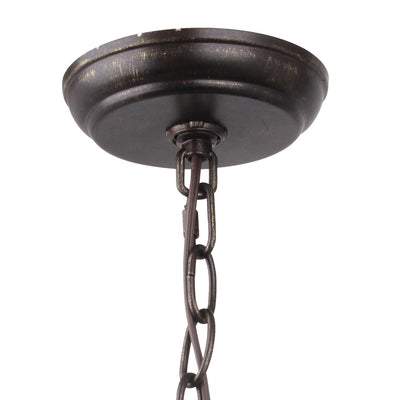 ##Antique Hardware## Broche 4 Light English Bronze + Antique Gold Sphere Mini Chandelier
