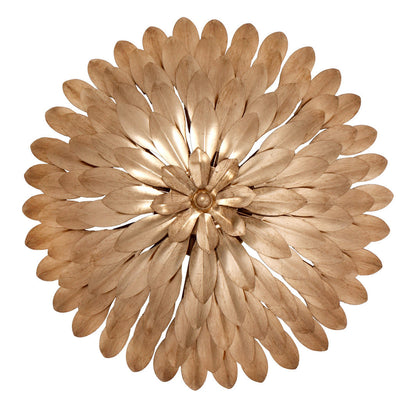 ##Antique Hardware## Broche 4 Light Antique Gold Semi Flush Mount