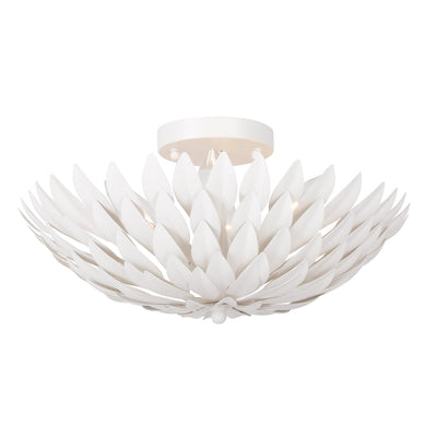 ##Antique Hardware## Broche 4 Light Matte White Semi Flush Mount