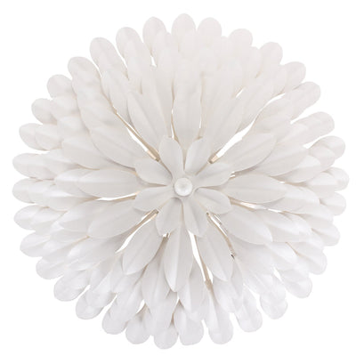 ##Antique Hardware## Broche 4 Light Matte White Semi Flush Mount
