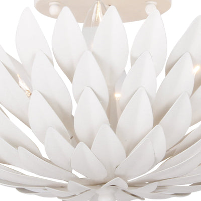 ##Antique Hardware## Broche 4 Light Matte White Semi Flush Mount
