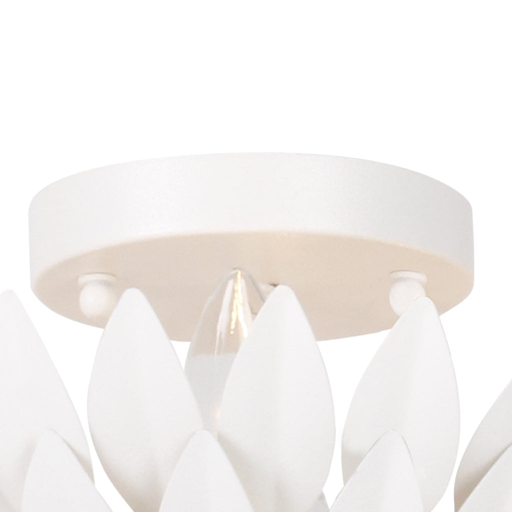 ##Antique Hardware## Broche 4 Light Matte White Semi Flush Mount
