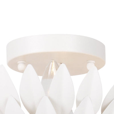 ##Antique Hardware## Broche 4 Light Matte White Semi Flush Mount