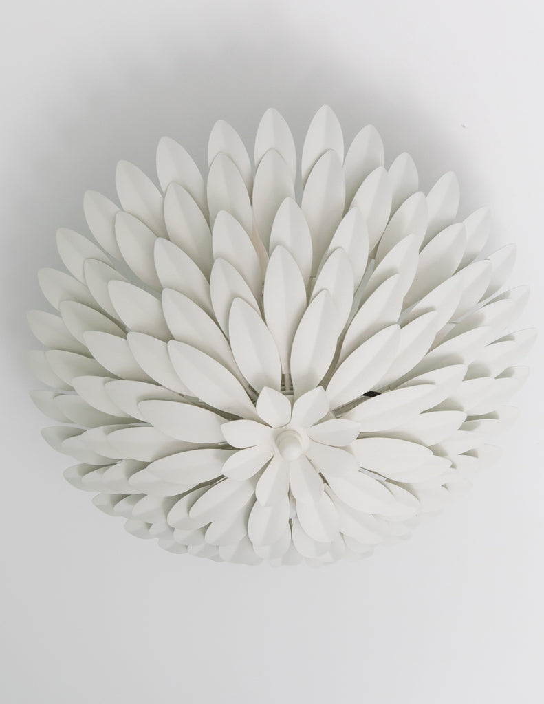 ##Antique Hardware## Broche 4 Light Matte White Semi Flush Mount