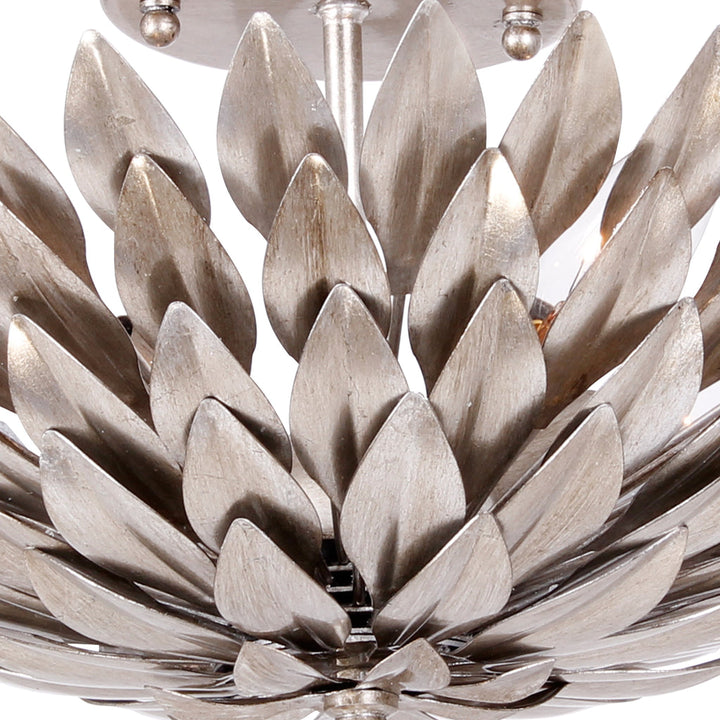 ##Antique Hardware## Broche 4 Light Antique Silver Semi Flush Mount