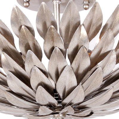 ##Antique Hardware## Broche 4 Light Antique Silver Semi Flush Mount