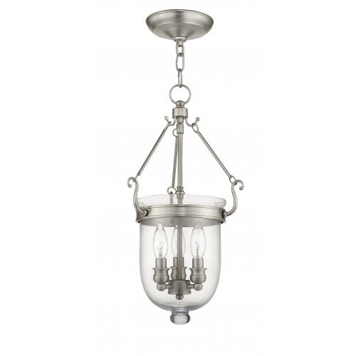 ##Antique Hardware## 3 Light Brushed Nickel Chain Lantern