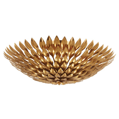 ##Antique Hardware## Broche 6 Light Antique Gold Flush Mount