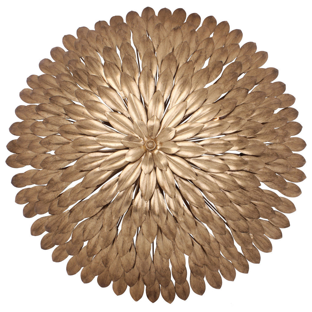 ##Antique Hardware## Broche 6 Light Antique Gold Flush Mount