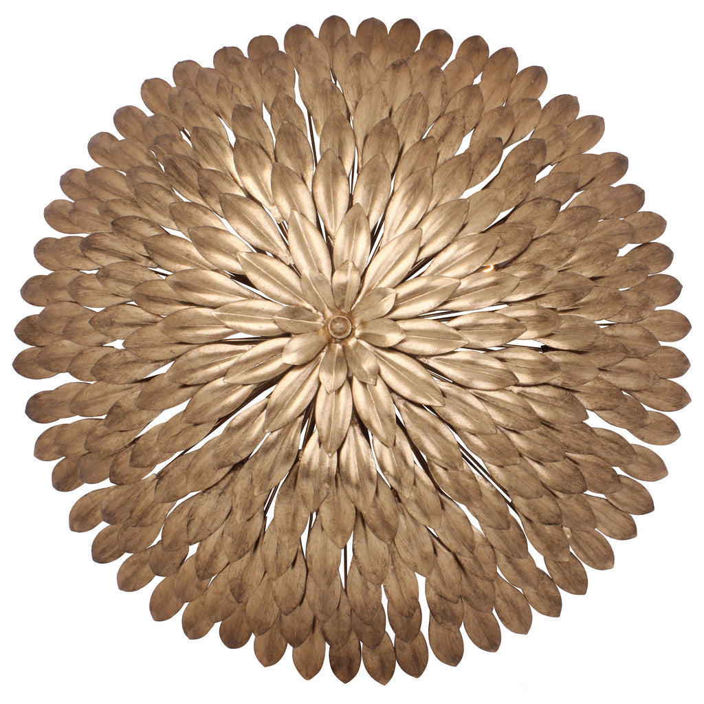 ##Antique Hardware## Broche 6 Light Antique Gold Flush Mount