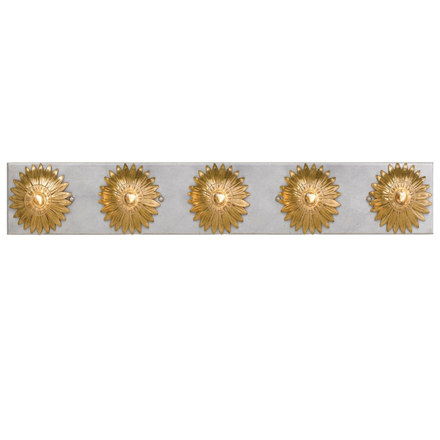 ##Antique Hardware## Broche 5 Light Antique Gold + Antique Silver Bathroom Vanity