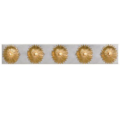 ##Antique Hardware## Broche 5 Light Antique Gold + Antique Silver Bathroom Vanity