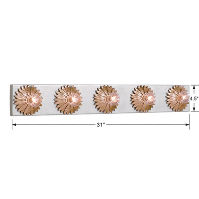 ##Antique Hardware## Broche 5 Light Antique Gold + Antique Silver Bathroom Vanity