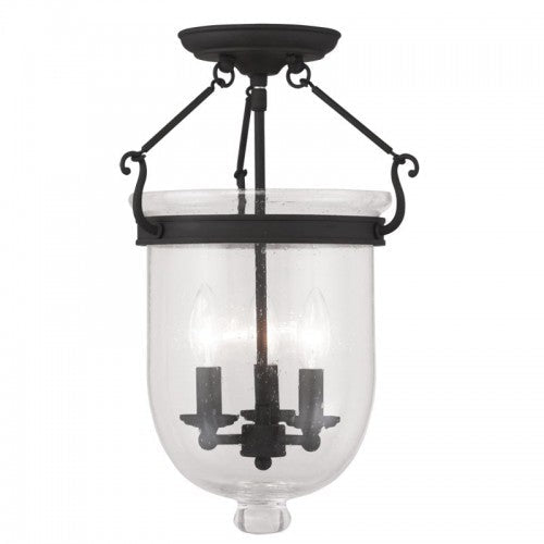 ##Antique Hardware## 3 Light Black Ceiling Mount