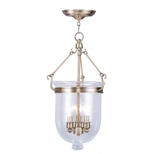 ##Antique Hardware## 3 Light Antique Brass Chain Lantern