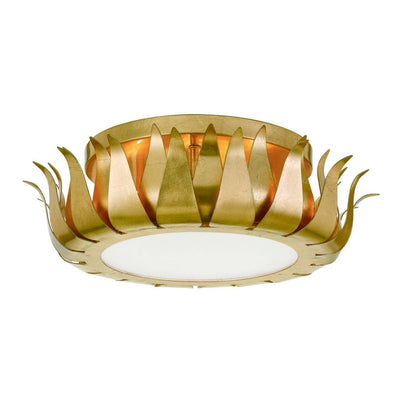 ##Antique Hardware## Broche 3 Light Antique Gold Flush Mount