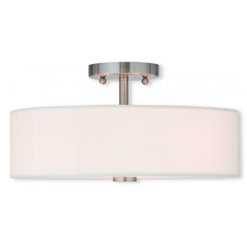##Antique Hardware## 3 Light Brushed Nickel Ceiling Mount