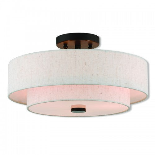##Antique Hardware## 3 Light English Bronze Ceiling Mount
