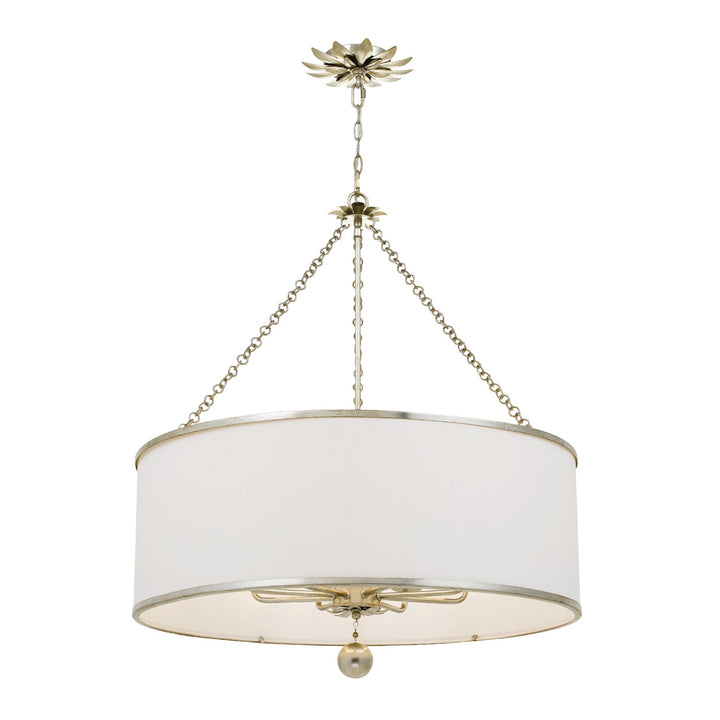 ##Antique Hardware## Broche 8 Light Antique Silver Chandelier