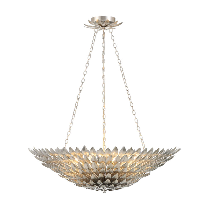 ##Antique Hardware## Broche 8 Light Antique Silver Chandelier