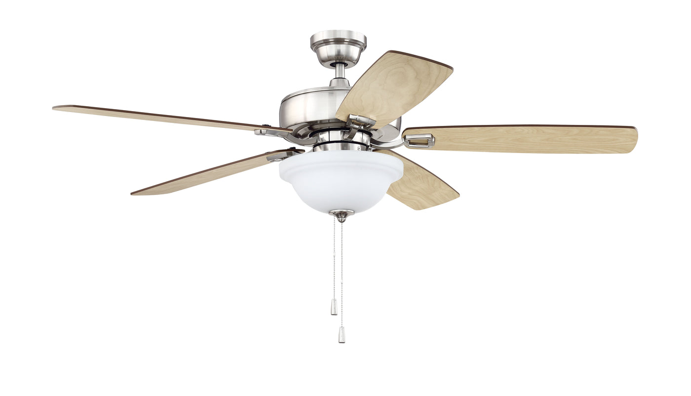 Antique Hardware 52" Twist N Click in Brushed Polished Nickel w/ Ash/Mahogany Blades Ceiling Fan
