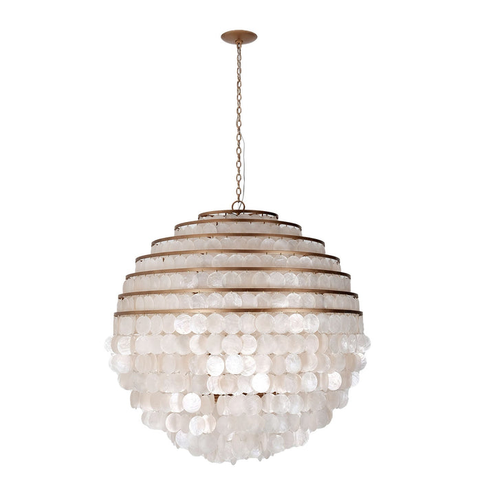 ##Antique Hardware## Sphere 36" Capiz Pendant