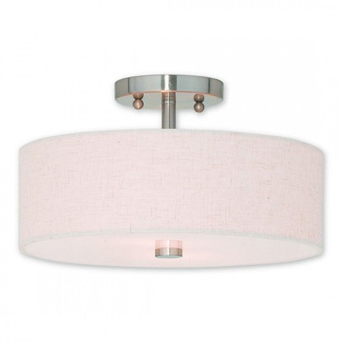 ##Antique Hardware## 2 Light Brushed Nickel Ceiling Mount