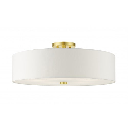 ##Antique Hardware## 5 Light Satin Brass Semi Flush