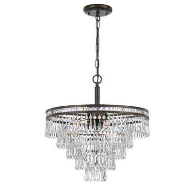 ##Antique Hardware## Mercer 7 Light Hand Cut Crystal English Bronze Chandelier