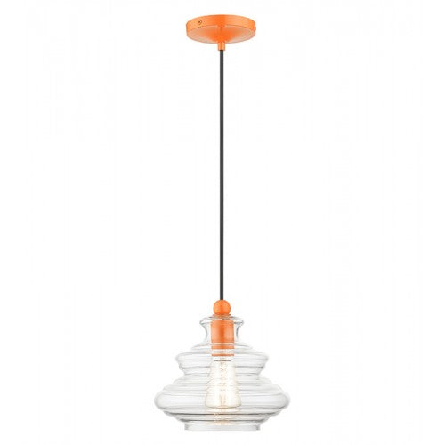 ##Antique Hardware## 1 Light Shiny Orange Pendant