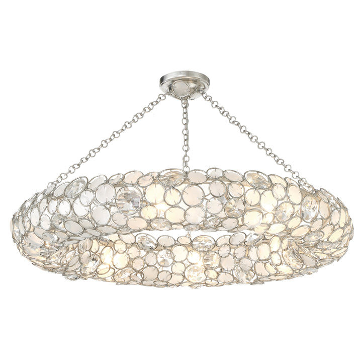 ##Antique Hardware## Palla 8 Light Antique Silver Semi Flush Mount