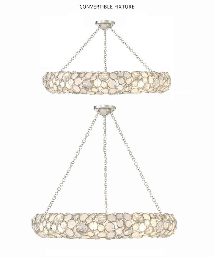##Antique Hardware## Palla 8 Light Antique Silver Semi Flush Mount