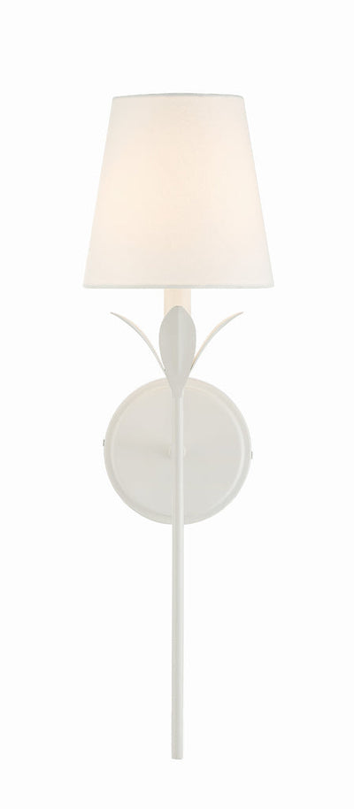 ##Antique Hardware## Broche 1 Light Matte White Sconce