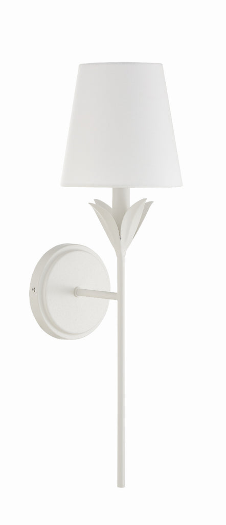 ##Antique Hardware## Broche 1 Light Matte White Sconce