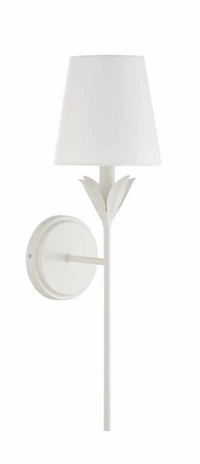 ##Antique Hardware## Broche 1 Light Matte White Sconce