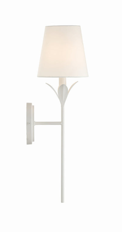 ##Antique Hardware## Broche 1 Light Matte White Sconce