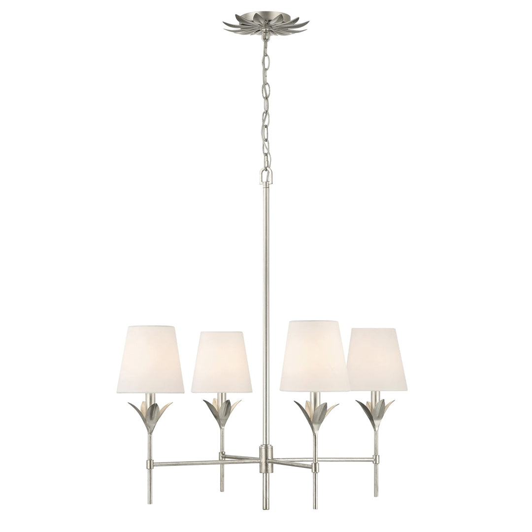 ##Antique Hardware## Broche 4 Light Antique Silver Chandelier