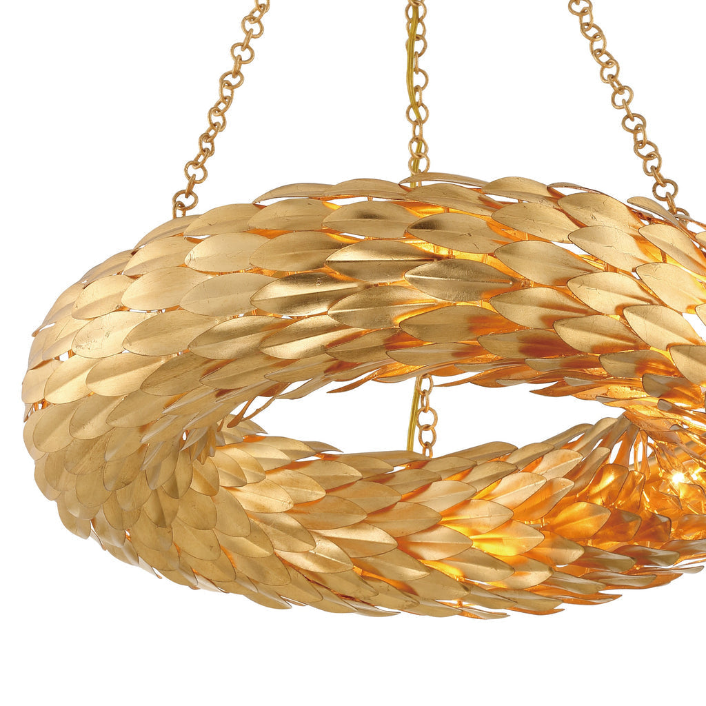 ##Antique Hardware## Broche 6 Light Antique Gold Semi Flush Mount