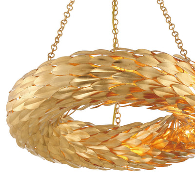 ##Antique Hardware## Broche 6 Light Antique Gold Semi Flush Mount