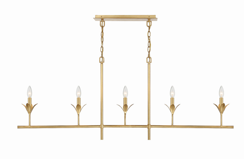 ##Antique Hardware## Broche 5 Light Antique Gold Chandelier