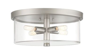 Antique Hardware Hailie 4 Light Flushmount in Satin Nickel Flush Mount