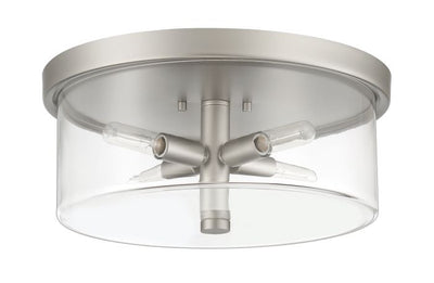 Antique Hardware Hailie 4 Light Flushmount in Satin Nickel Flush Mount