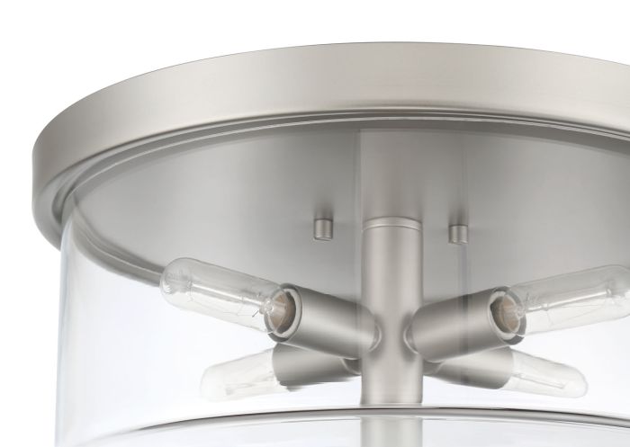 Antique Hardware Hailie 4 Light Flushmount in Satin Nickel Flush Mount