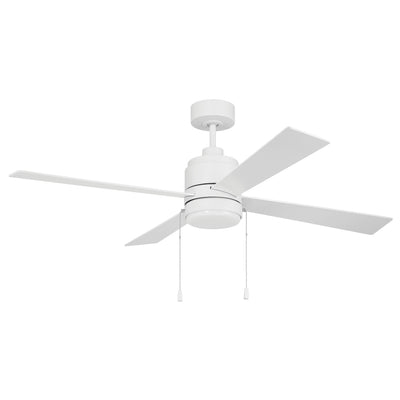 Antique Hardware 52" McCoy 4-Blade w/ Pull Chain in White w/ White Blades Ceiling Fan