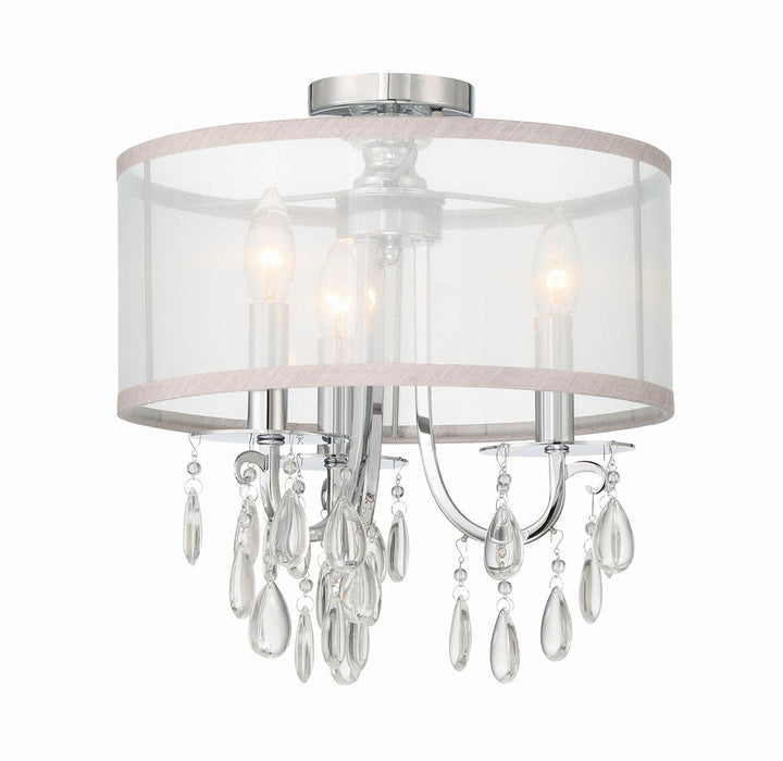 ##Antique Hardware## Hampton 3 Light Polished Chrome Semi Flush Mount