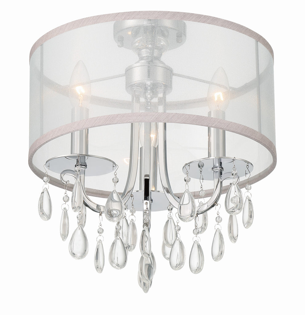 ##Antique Hardware## Hampton 3 Light Polished Chrome Semi Flush Mount