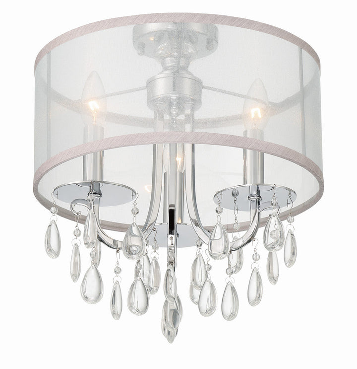 ##Antique Hardware## Hampton 3 Light Polished Chrome Semi Flush Mount