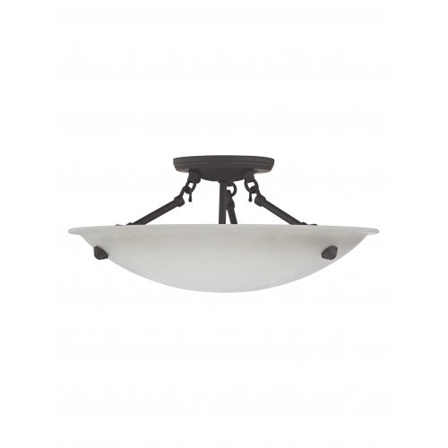 ##Antique Hardware## 3 Light Bronze Ceiling Mount